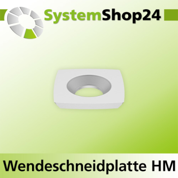 Systemshop24 Quadratische Wendeschneidplatte für Hobelköpfe 15x15x2,5mm 30° R200mm