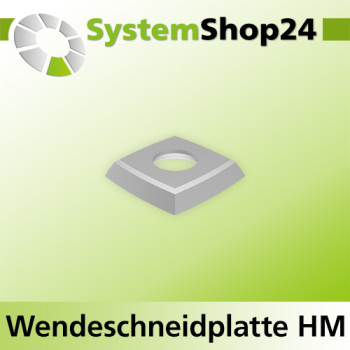 Systemshop24 Quadratische Wendeschneidplatte für Hobelköpfe 15x15x2,5mm 30° R180mm