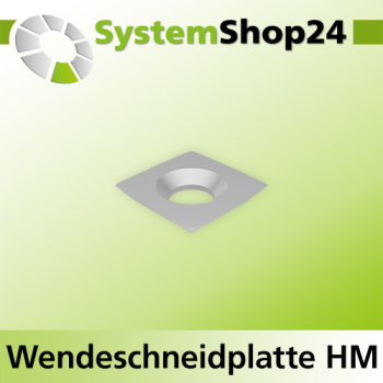 Systemshop24 Quadratische Wendeschneidplatte für Hobelköpfe 15x15x2,5mm 40° R170mm