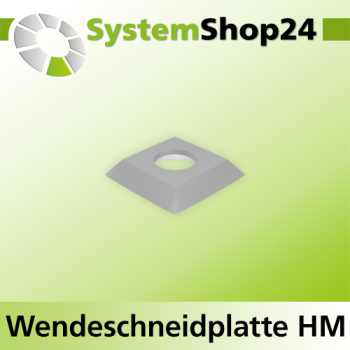 Systemshop24 Quadratische Wendeschneidplatte für Hobelköpfe 15x15x2,5mm 40° R190mm