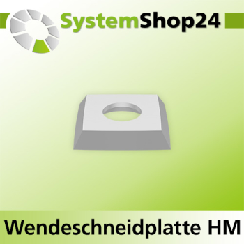 Systemshop24 Quadratische Wendeschneidplatte für Hobelköpfe 15x15x2,5mm 30° R95mm