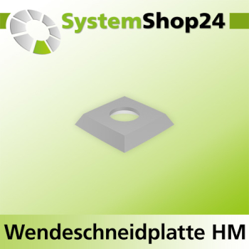Systemshop24 Quadratische Wendeschneidplatte für Hobelköpfe 15x15x2,5mm 30° R95mm