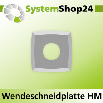 Systemshop24 Quadratische Wendeschneidplatte für Hobelköpfe 15x15x2,5mm 30° R150mm