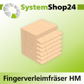 Systemshop24 Fingerverleimfräser konisch mit Kugellager am Schaft HM Z2 D42mm AL38mm T7mm GL109mm S12mm RL