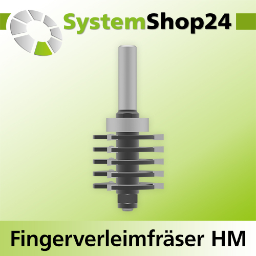 Systemshop24 Fingerverleimfräser gerade mit Kugellager am Schaft HM Z3 D47,6mm (1 7/8") AL36mm T4,8/6,4/7,9/9,8/14,3mm GL109mm S12mm RL