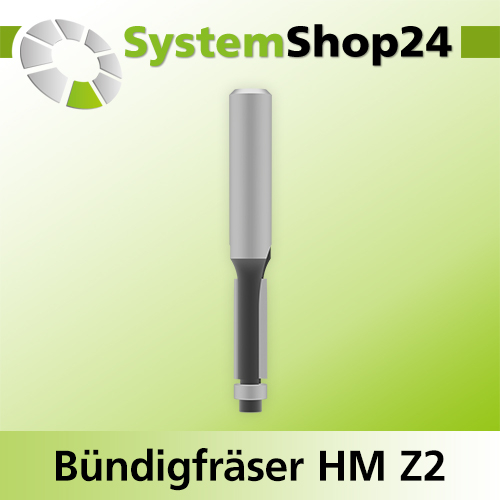 Systemshop24 Bündigfräser mit Kugellager HM Z2 D6,4mm (1/4") AL19mm (3/4") GL62mm S8mm RL