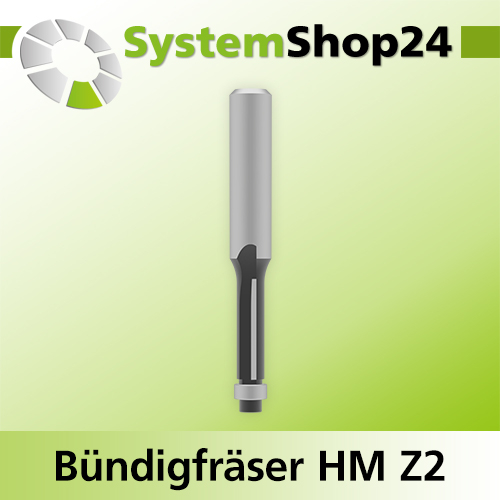 Systemshop24 Bündigfräser mit Kugellager HM Z2 D6,4mm (1/4") AL19mm (3/4") GL62mm S8mm RL