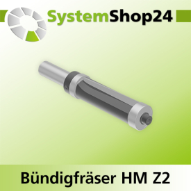 Systemshop24 Bündigfräser mit Achswinkel und zwei Kugellager HM Z2 D19mm (3/4") AL51mm GL111,4mm S12mm SL32mm RL