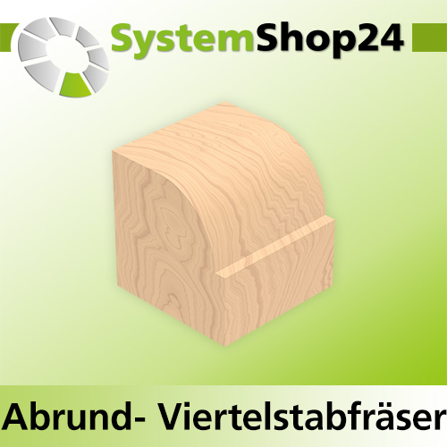 Systemshop24 Abrundfräser und Viertelstabfräser Kombination mit Achswinkel und Kugellager HM Z2 D15,9mm (5/8") AL7,9mm R1,6mm GL51mm S6mm RL
