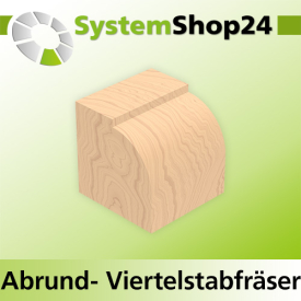 Systemshop24 Abrundfräser und Viertelstabfräser Kombination mit Achswinkel und Kugellager HM Z2 D15,9mm (5/8") AL7,9mm R1,6mm GL51mm S6mm RL