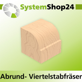 Systemshop24 Abrundfräser und Viertelstabfräser Kombination mit Achswinkel und Kugellager HM Z2 D15,9mm (5/8") AL7,9mm R1,6mm GL51mm S6mm RL