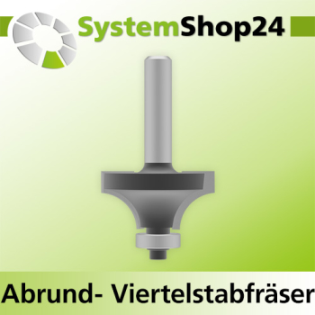 Systemshop24 Abrundfräser und Viertelstabfräser Kombination mit Achswinkel und Kugellager HM Z2 D32,7mm AL16,7mm R10mm GL60mm S8mm RL