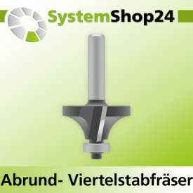 Systemshop24 Abrundfräser und Viertelstabfräser Kombination mit Achswinkel und Kugellager HM Z2 D31,8mm (1 1/4") AL16,7mm R9,5mm (3/8") GL60mm S8mm RL