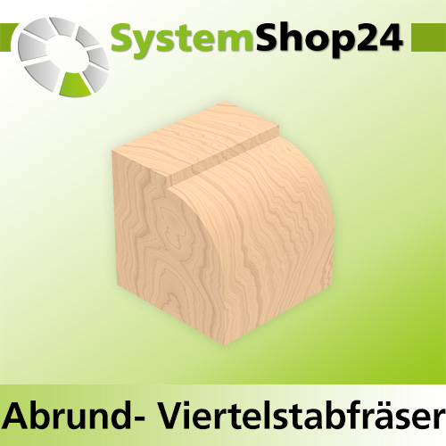 Systemshop24 Abrundfräser und Viertelstabfräser Kombination mit Achswinkel und Kugellager HM Z2 D18,7mm AL10,3mm R3mm GL54mm (2 1/8") S8mm RL