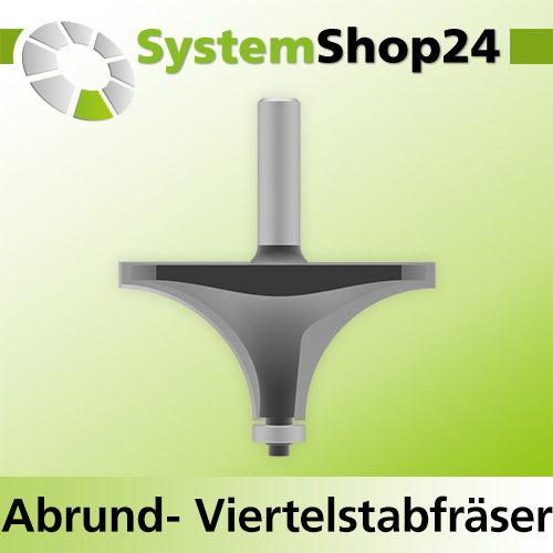 Systemshop24 Abrundfräser und Viertelstabfräser Kombination mit Achswinkel und Kugellager HM Z2 D88,9mm (3 1/2") AL44,5mm (1 3/4") R38,1mm (1 1/2") GL99mm S12mm RL