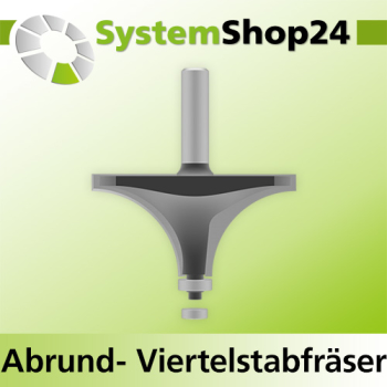 Systemshop24 Abrundfräser und Viertelstabfräser Kombination mit Achswinkel und Kugellager HM Z2 D88,9mm (3 1/2") AL44,5mm (1 3/4") R38,1mm (1 1/2") GL99mm S12mm RL