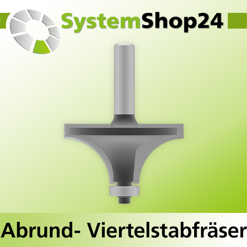 Systemshop24 Abrundfräser und Viertelstabfräser Kombination mit Achswinkel und Kugellager HM Z2 D69,8mm (2 3/4") AL34,9mm (1 3/8") R28,6mm (1 1/8") GL91mm S12mm RL