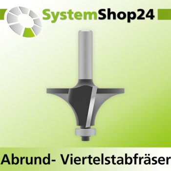 Systemshop24 Abrundfräser und Viertelstabfräser Kombination mit Achswinkel und Kugellager HM Z2 D69,8mm (2 3/4") AL34,9mm (1 3/8") R28,6mm (1 1/8") GL91mm S12mm RL