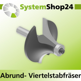 Systemshop24 Abrundfräser und Viertelstabfräser Kombination mit Achswinkel und Kugellager HM Z2 D69,8mm (2 3/4") AL34,9mm (1 3/8") R28,6mm (1 1/8") GL91mm S12mm RL