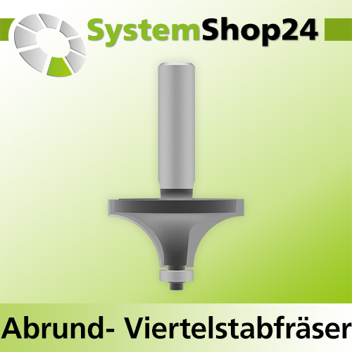Systemshop24 Abrundfräser und Viertelstabfräser Kombination mit Achswinkel und Kugellager HM Z2 D44,5mm (1 3/4") AL22,2mm (7/8") R15,9mm (5/8") GL77mm S12mm RL