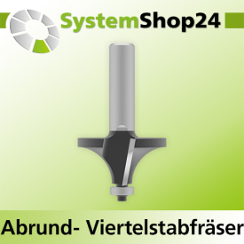 Systemshop24 Abrundfräser und Viertelstabfräser Kombination mit Achswinkel und Kugellager HM Z2 D44,5mm (1 3/4") AL22,2mm (7/8") R15,9mm (5/8") GL77mm S12mm RL