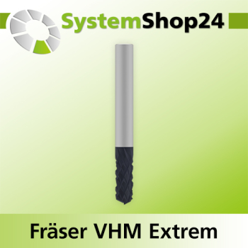 Systemshop24 VHM Extreme Fräser diamantverzahnt D12mm AL40mm GL90mm S12mm RL