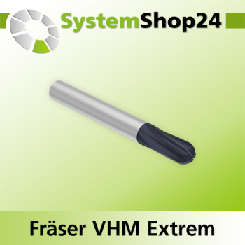 Systemshop24 VHM Extreme Spiralnutfräser mit Achswinkel D10mm AL25mm GL70mm S10mm RL