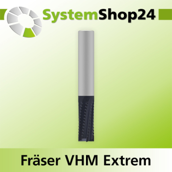 Systemshop24 VHM Extreme Spiralnutfräser mit Achswinkel und Spanbrecher D6mm AL20mm GL60mm S6mm RL