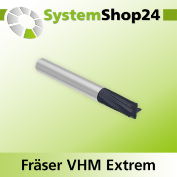 Systemshop24 VHM Extreme Spiralnutfräser mit Spanbrecher Z12 D14mm AL30mm GL80mm S12mm RL