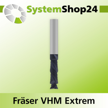 Systemshop24 VHM Extreme Spiralnutfräser Z6 D6mm AL20mm GL65mm S6mm RL