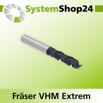 Systemshop24 VHM Extreme Spiralnutfräser Z6 D6mm AL20mm GL65mm S6mm RL