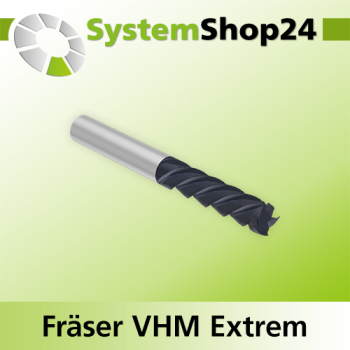 Systemshop24 VHM Extreme Spiralnutfräser Z3+3 D6mm AL20mm GL70mm S6mm RL