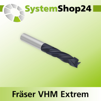 Systemshop24 VHM Extreme Spiralnutfräser Z4+4 D6mm AL20mm GL70mm S6mm RL
