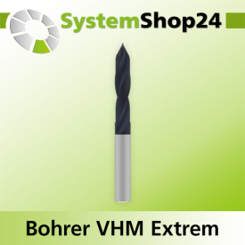 Systemshop24 VHM Extreme Durchgangslochbohrer Z2 D4,5mm...