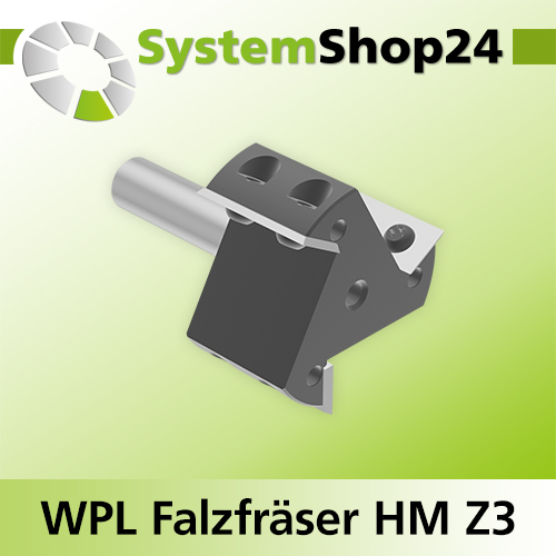 Systemshop24 Wendeplatten-Falzfräser mit Kugellager Z3 D50,8mm (2") AL29,5mm FAT15,9mm (5/8") GL81mm S12mm RL