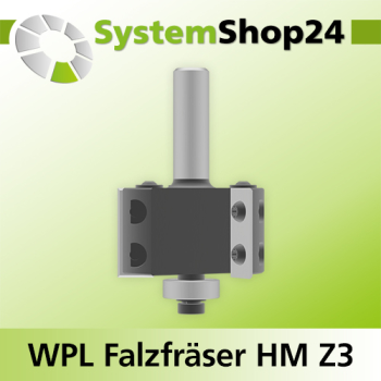 Systemshop24 Wendeplatten-Falzfräser mit Kugellager Z3 D50,8mm (2") AL29,5mm FAT15,9mm (5/8") GL81mm S12mm RL