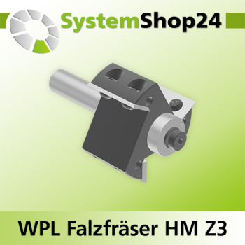 Systemshop24 Wendeplatten-Falzfräser mit Kugellager Z3 D50,8mm (2") AL29,5mm FAT15,9mm (5/8") GL81mm S12mm RL