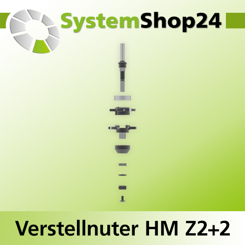 Systemshop24 Verstellnuter mit Kugellager am Schaft HM Z2+2 D50mm AL5,5-10mm FAT10,7mm GL83mm S8mm RL