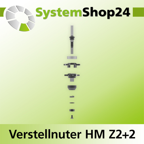Systemshop24 Verstellnuter mit Kugellager am Schaft HM Z2+2 D50mm AL5,5-10mm FAT10,7mm GL83mm S8mm RL