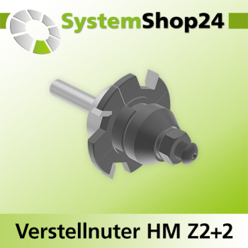 Systemshop24 Verstellnuter mit Kugellager am Schaft HM Z2+2 D50mm AL5,5-10mm FAT10,7mm GL83mm S8mm RL