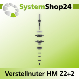 Systemshop24 Verstellnuter mit Kugellager am Schaft HM Z2+2 D50mm AL5,5-10mm FAT10,7mm GL83mm S8mm RL