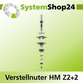 Systemshop24 Verstellnuter mit Kugellager am Schaft HM Z2+2 D50mm AL5,5-10mm FAT10,7mm GL83mm S8mm RL