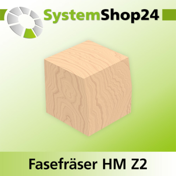Systemshop24 Fasefräser mit Kugellager HM Z2 D20mm AL6,4mm (1/4") 45° GL50,5mm S6mm SL34mm RL