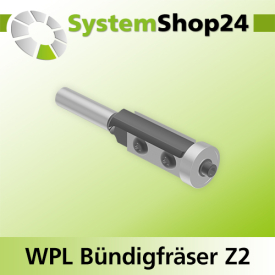 Systemshop24 Wendeplatten-Bündigfräser mit Kugellager Z2 D16mm AL30mm GL79mm S8mm RL