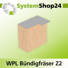 Systemshop24 Wendeplatten-Bündigfräser mit Kugellager Z2 D16mm AL30mm GL79mm S8mm RL