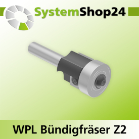 Systemshop24 Wendeplatten-Bündigfräser mit Kugellager Z2 D21mm AL12mm GL62mm S8mm RL