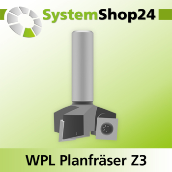 Systemshop24 Wendeplatten-Planfräser mit Achswinkel Z3 D38,1mm (1 1/2") AL12mm GL60mm S12mm RL