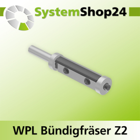 Systemshop24 Wendeplatten-Bündigfräser mit zwei Kugellagern Z2 D16mm AL50mm GL99mm S8mm RL