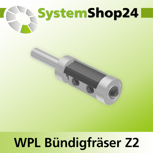 Systemshop24 Wendeplatten-Bündigfräser mit zwei Kugellagern Z2 D19mm (3/4") AL30mm GL83mm S8mm RL