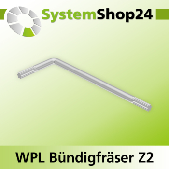 Systemshop24 Wendeplatten-Bündigfräser mit zwei Kugellagern Z2 D19mm (3/4") AL50mm GL103mm S8mm RL